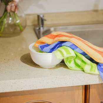 Single Side Warp Knitting Terry Microfiber Floor Cleaning Cloths