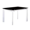 Black Painted Tempered Glass Top Two Extensions table dinner table extensible