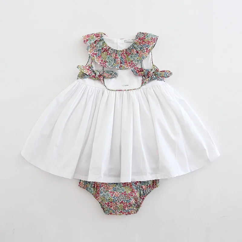 

girls clothes sets floral white toddler baby girl dress flower kids clothing children boutiques dress wholesale stock