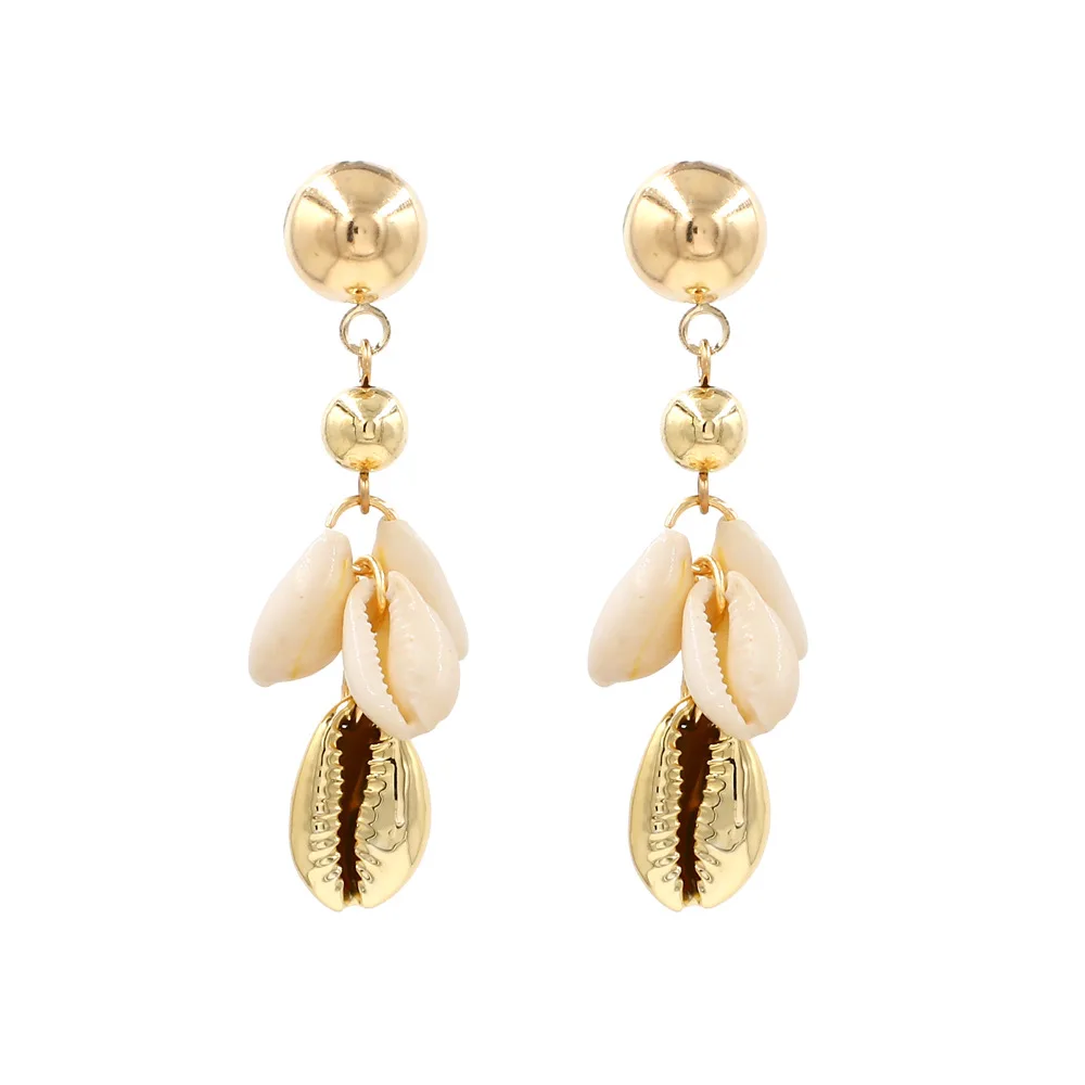 

Fashion Metal Natural Shell Drop Earring for Women Simple Tassel Earrings Wholesale (KER295), Same as the picture