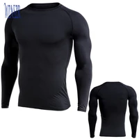 

Black Men Outdoor Sport athletic Swim Apparel manufacturer Long Sleeve UPF 50+ Baselayer Compression Workout Rash Guard Shirts
