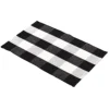 Chinese cotton woven black and white buffalo plaid rug bedroom bathroom floor mat for living room washable buffalo check carpet