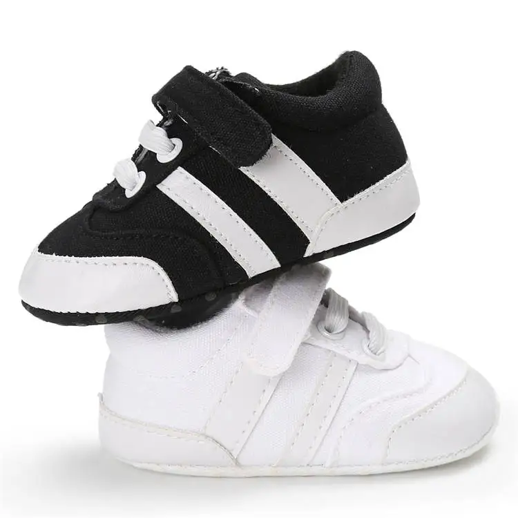 

Wholesale cheap Casual canvas Sport sneaker Newborn First walker baby boy shoes, White black