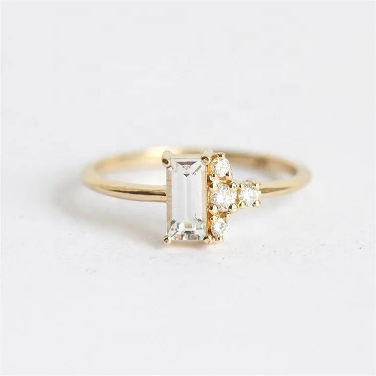 

Fashion 925 sterling silver jewelry baguette new model wedding ring