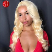 

Remy 613 Blonde Body Wave Front Lace Wig Virgin Human Hair Transparent Lace Preplucked Hair Line WIth Baby Hair Lace Front Wig