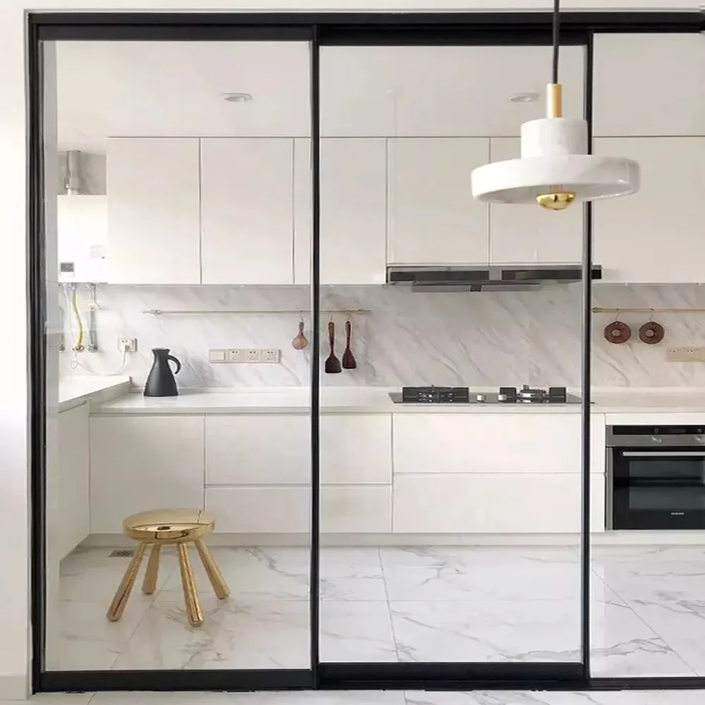 
Slim aluminum frame tempered glass sliding door made in China with Malaysia price 