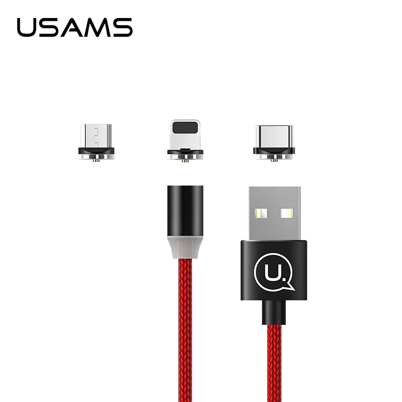 USAMS SJ292 Nylon Braided 2.1A fast charge Magnetic USB data transfer cable for iPhone USAMS SJ292 Nylon Braided 2.1A fast charge Magnetic USB data transfer cable for iPhone