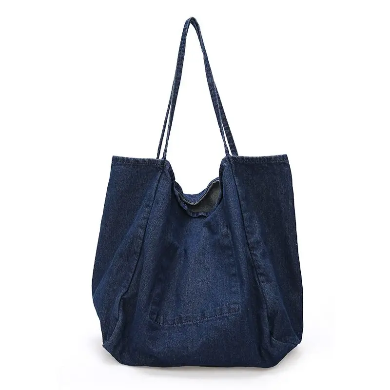 

Fashion Denim Beach Bag Women Large Tote Bag Reusable Shopping Bags