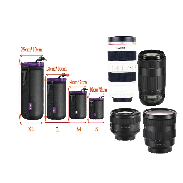
hot sale Neoprene different size waterproof travel Conan camera bag lens sleeve pouch bag for camera lens protection 