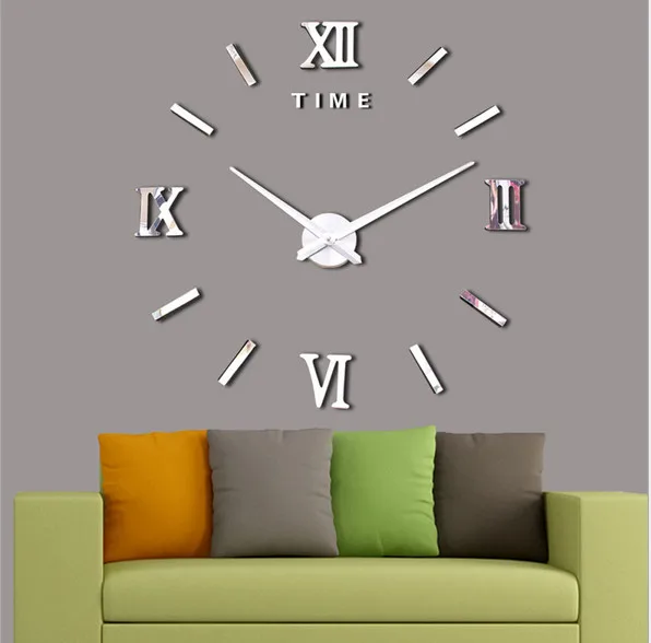 

007 Modern design big size decorative watches Home decoration large digital unique gift 3d wall clock sticker