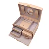 Wholesale Customized High Quality Wood Velvet Jewelry Box With Drawer Mirror