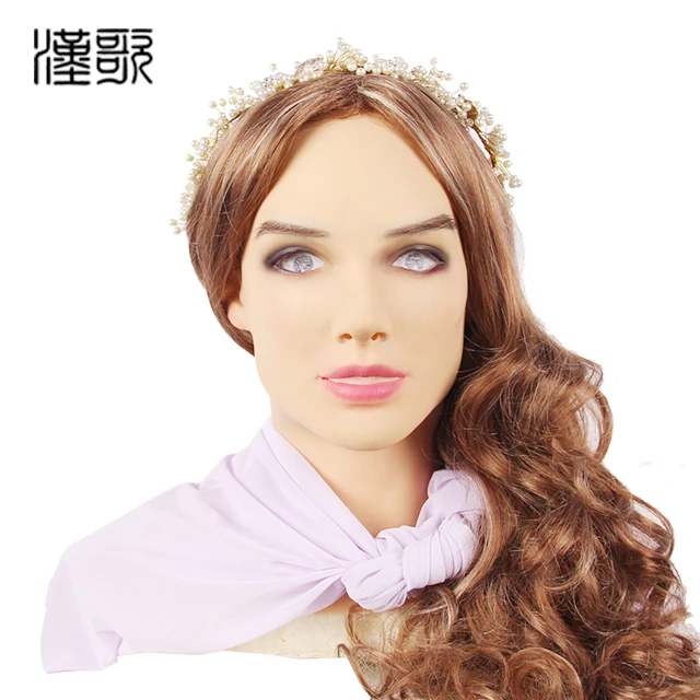 

Beatrice full head silicone female face mask for men Crossdressers Cosplay, 6 color available