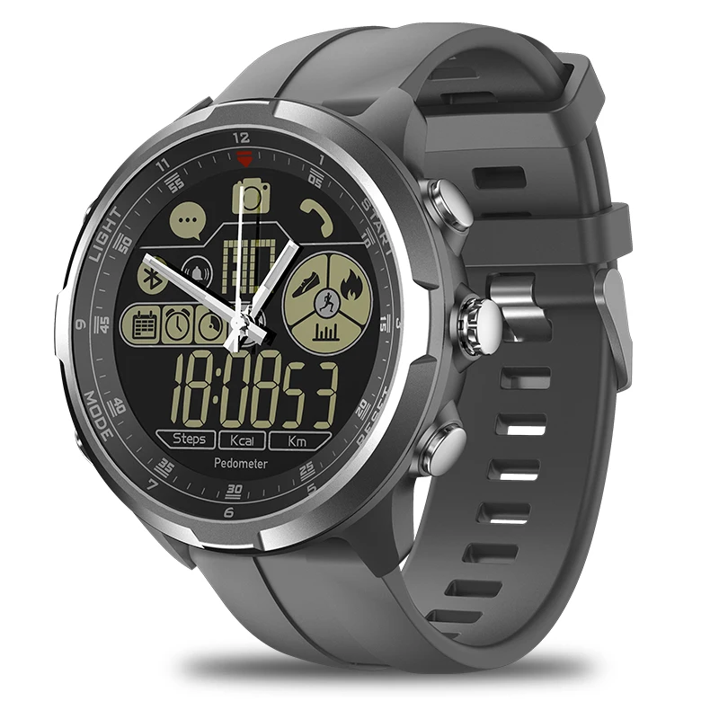 

ZEBLAZE VIBE 4 HYBRID Sport Smartwatch 1.24inch Smart Watch Men IP67/50m Waterproof Smartwatch, Black silver blue grey