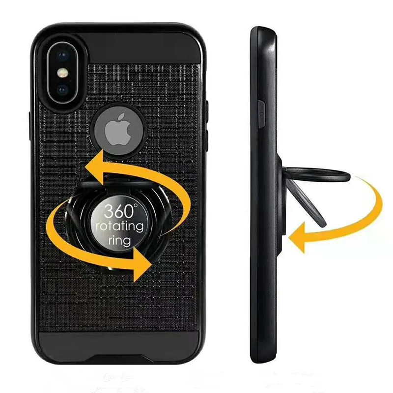

Shockproof mobile phone back cover for iPhone XR hard pc case with ring holder car use magnetic kickstand case, Multi