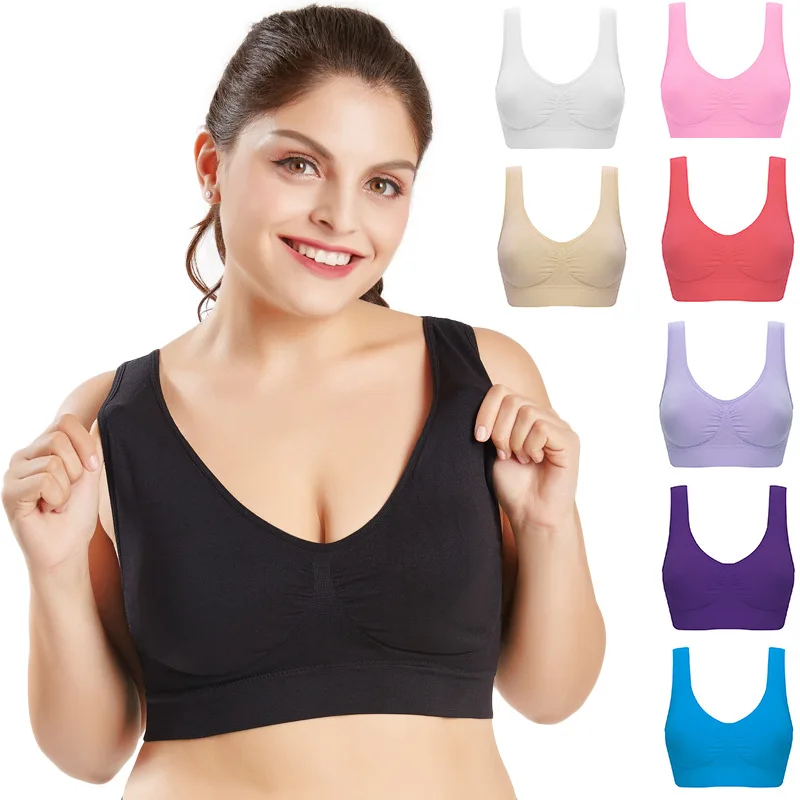 

Women Seamless Solid Fitness Plus Size Sport Bra