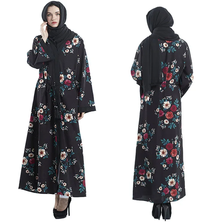 

Wholesale Most Popular Mideast Arabian Robe Muslim Women Printed Islamic Clothing Turkish, 1color