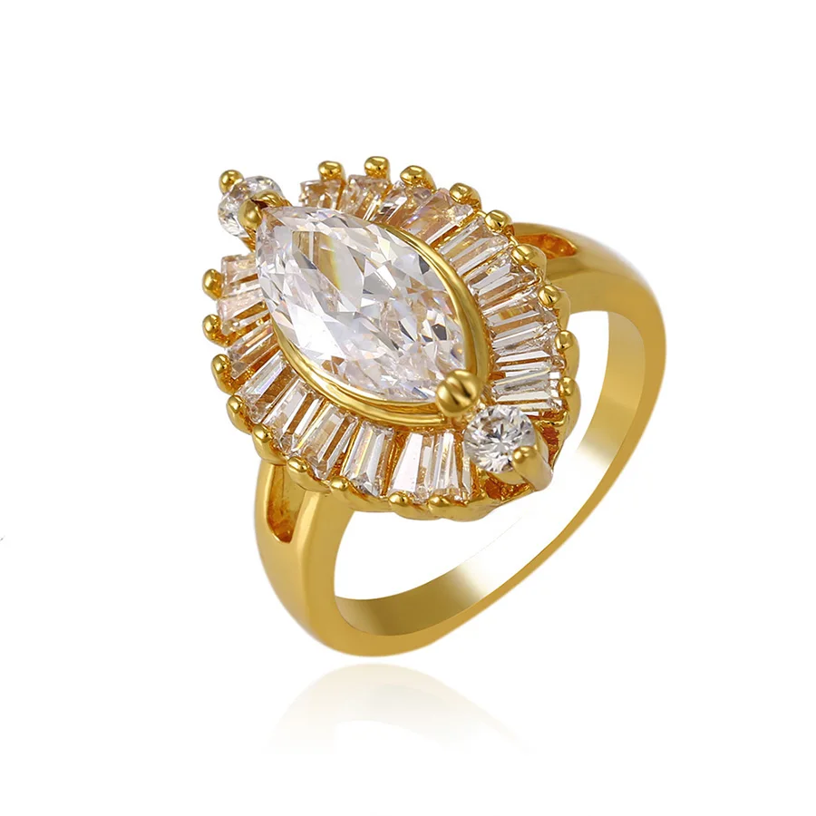 

14126 xuping fashion elegant diamond gold plated ring for women