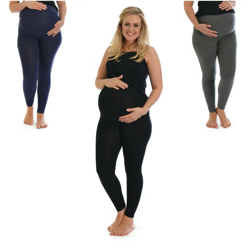 

New Womens Maternity Leggings Ladies Plus Size Customized Logo Broadcloth Fabric Long Cotton Spandex Loose Customized Color T/T