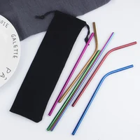 

Hot!!! Stainless steel rainbow colored metal straws for drinking