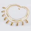 G1736 Real gold plated golden cowrie shell necklace High Quality cowrie shell jewelry