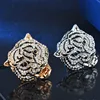Fashion Silver And Gold Color Tigers Head Ring Men's Ring Punk Wind Tigers Ring Jewelry