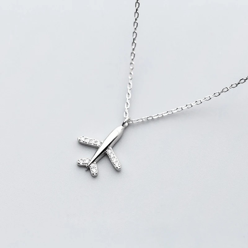 

Fashion New Design Lovely Airplane Necklace Jewelry 925 Silver Necklace