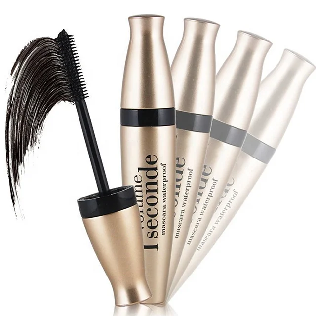 

Explosion proof gold tube silicone brush head Mascara stretched thick curly waterproof, Black