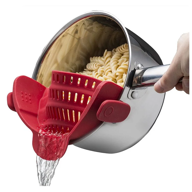 

Heat Resistant Easy To Use Hands-free Clip-on Snap Strainer Kitchen Food Strainer For Pasta And Vegetables