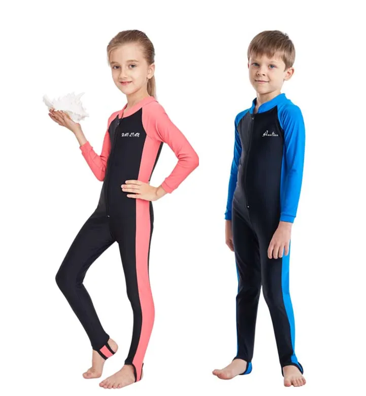 

Hot Sale One-piece Long Sleeve Warm Full Body Sunscreen Children's Swimwear For Boys and Girls