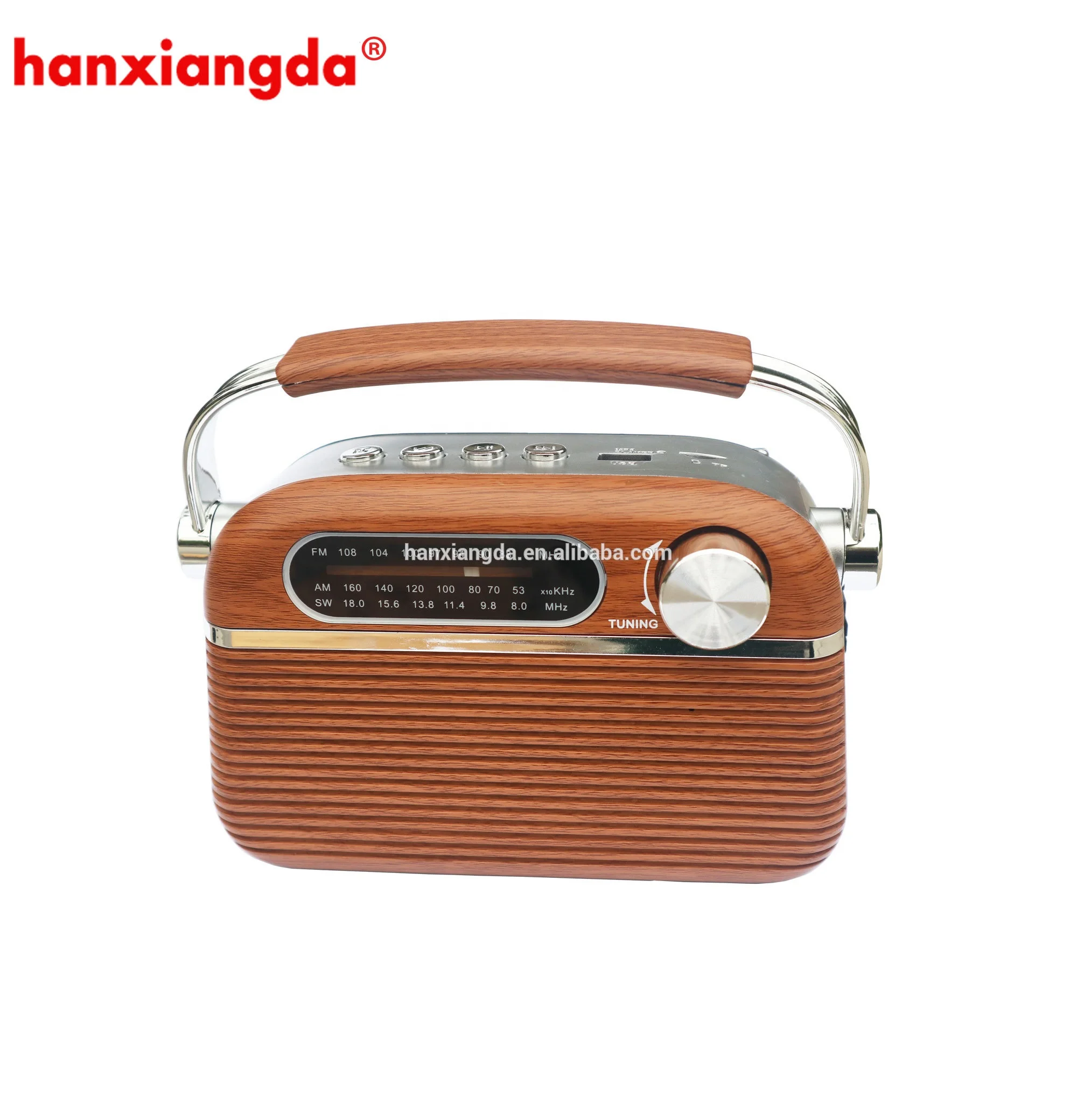 
Factory direct sell Vintage Home Radio Wooden Retro Radio with Handle 