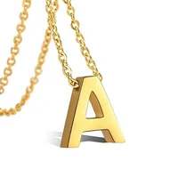 

Modalen Pendant Jewelry Stainless Steel Gold Plated Alphabet Initial Letter Necklace