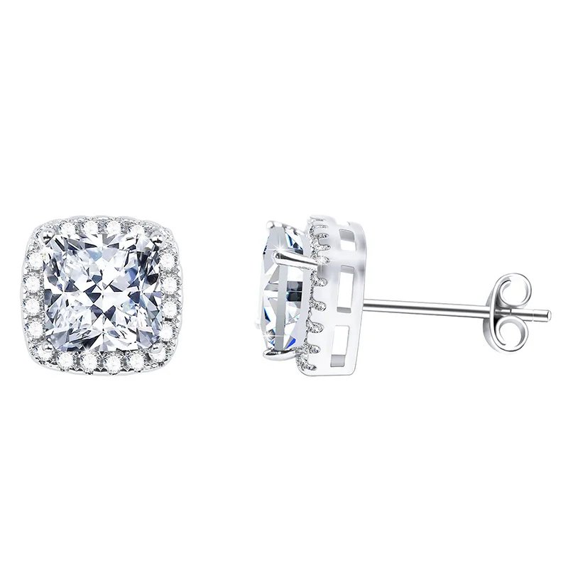 

High quality Jewelry 12 Birthday Stone Fashion Birthday Party Square Women Birthstone Cubic Zirconia CZ 12 Birthday Earrings