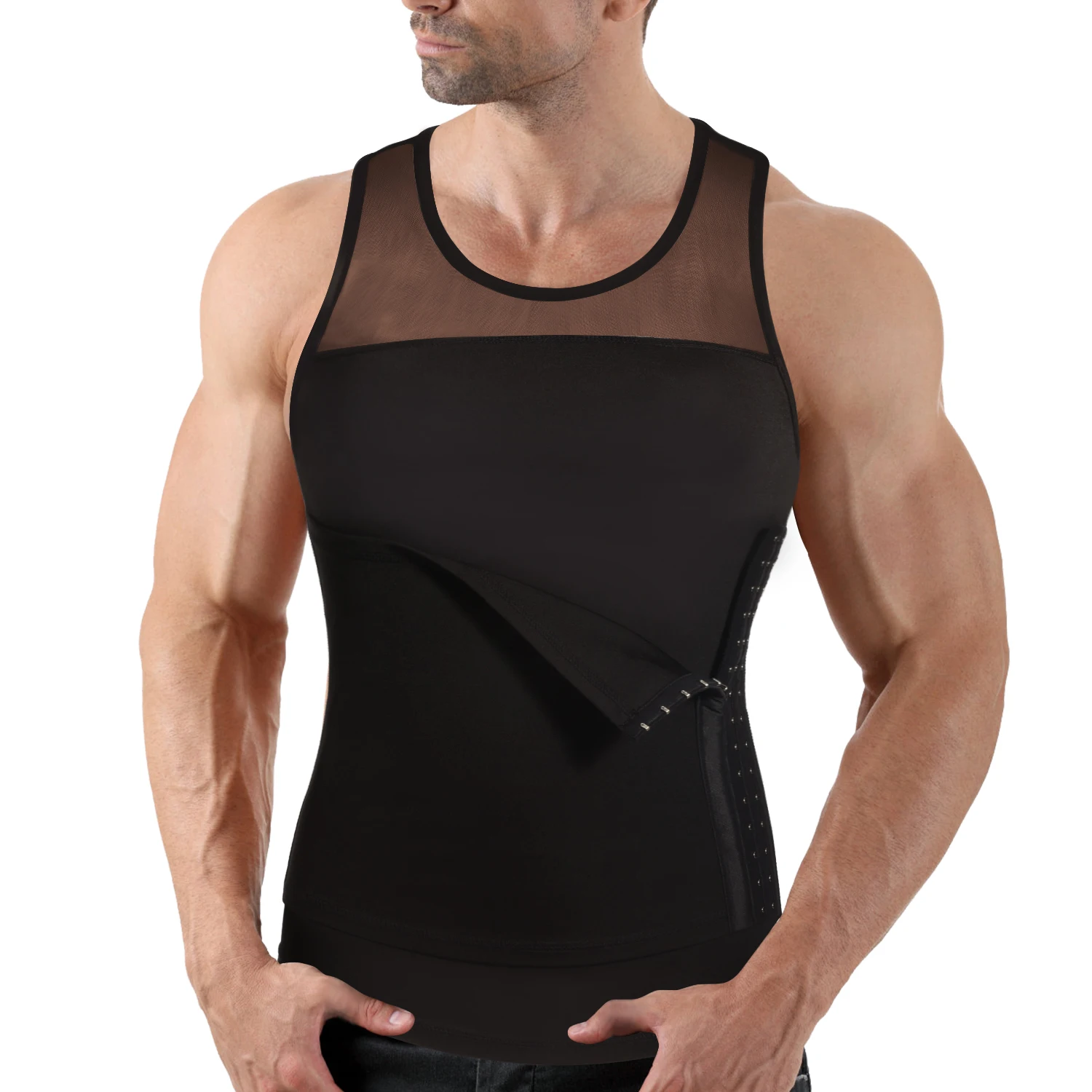 

men tank shaper top body shirt tops vest tummy under compression slimming shirts girdles sexy vest bodysuit men