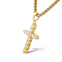 

Iced Out Cz Diamond Micro Pave Women Mens Jewelry Dubai Gold Cross Pendant