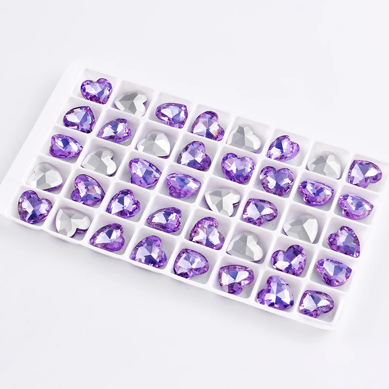 

High Quality K9 Glass Best Sale Crystal Fancy Stones Heart-shaped For Jewelry Accessories, Color catalogue