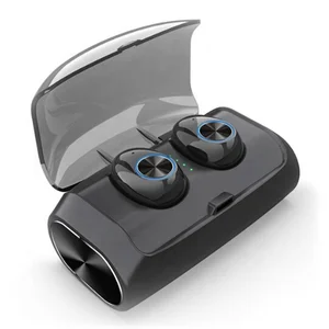 2019 Amazon V6 tws earphone mini Bluetooth 5.0 Wireless Earbuds with Charging case 2600mah bluetooth earphone With Microphone