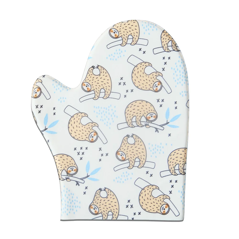 
full print Skin care velvet fibre single side applicable Self tanning applicator Tan Mitt with thumb 