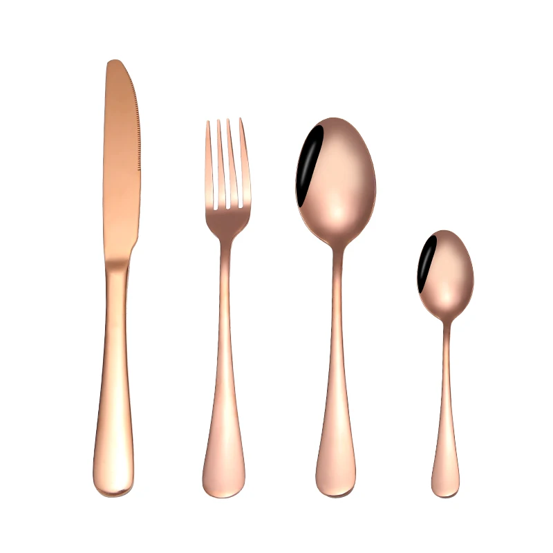 

Rose gold plating High Quality 4 PCS Stainless steel Rose gold Cutlery set Flatware set