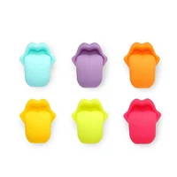 

6pcs Of Set Silicone Party Dedicated Suction Cup Wine Glass Label Wine Glasses Recognizer Marker