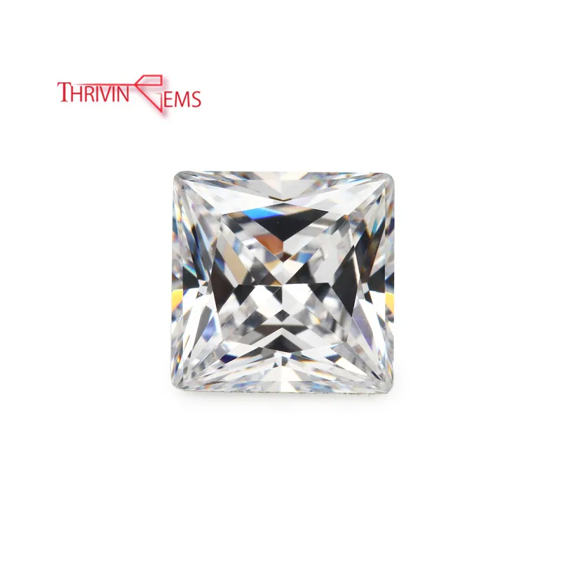 

Thriving Gems Loose White Gemstone Princess Cut Cubic Zirconia