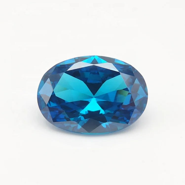 

Machine Cut London Blue Oval Shape Cubic Zirconia Stone