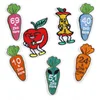 Wholesale Cute Cartoon Rabbit Carrot Apple Core Fruit Vegetable Sticker Embroidered Patch