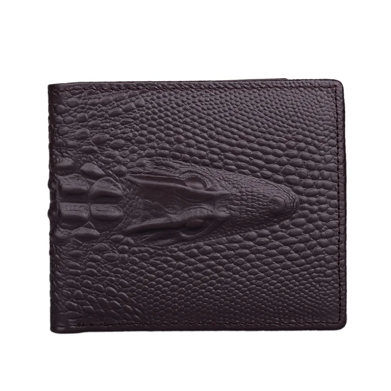 

YS-W120 Wholesale slim bifold short crocodile embossed pu leather wallet for men