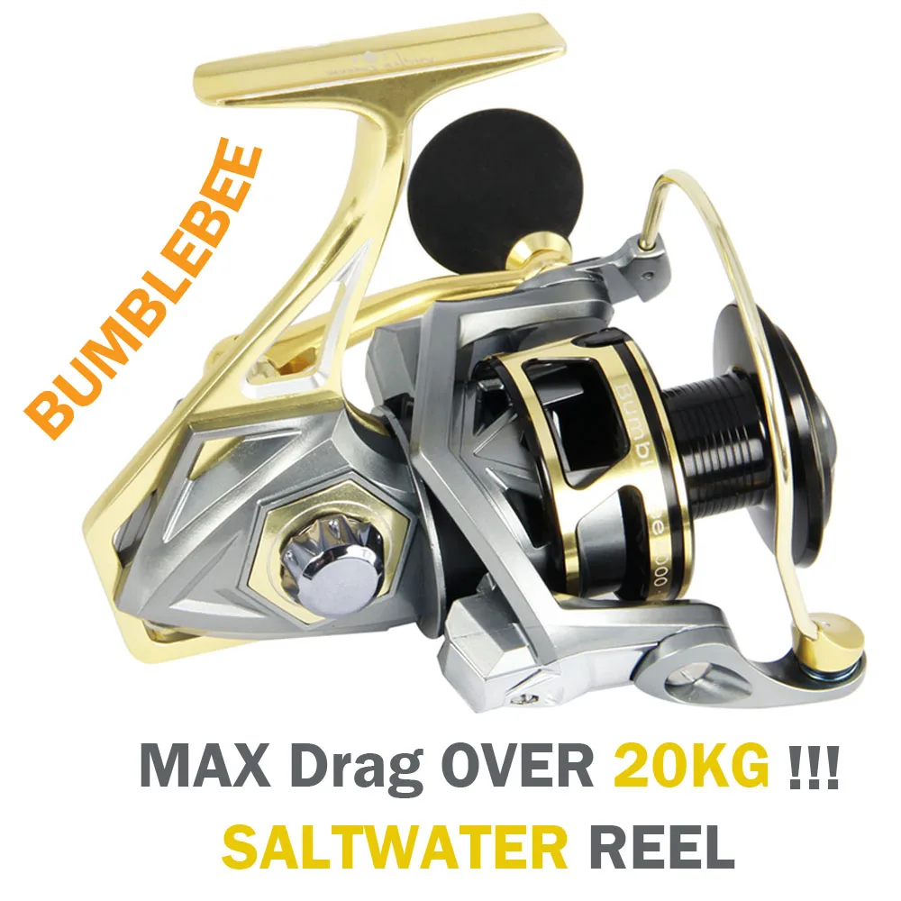 

Angler Dream Saltwater Sea Fishing Spinning Reels 5.2:1 Ratio Max Drag 20kg CNC Metal Spinning Fishing Reels Size