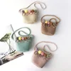 Children's little princess mini summer straw woven cross Bag