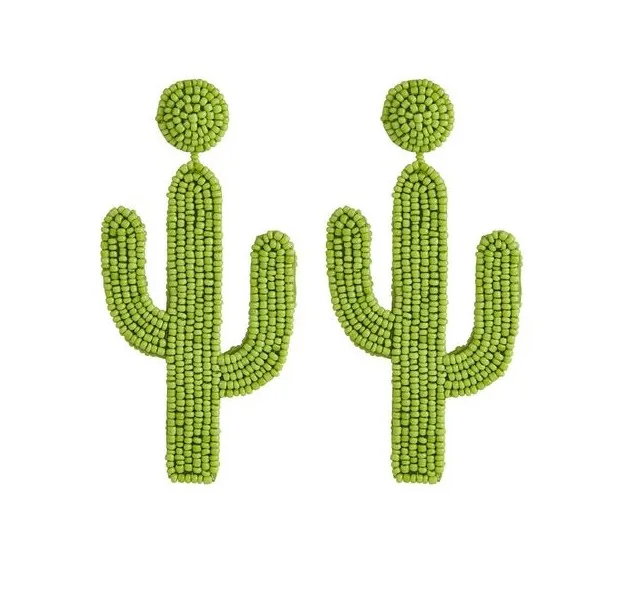 2019 Custom fashion latest handmade seed bead cactus earrings green xuping fashion jewelry statement earrings fba
