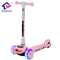 

3 wheel folding adjustable electric kids kick scooter spray scooters with led lights