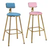2019 New Luxury Art Style Metal Wire Brushed Chrome Legs High Bar Stool For Coffee Shop
