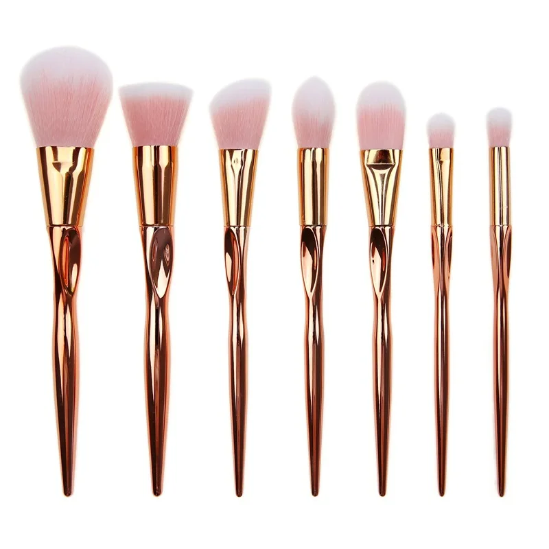 

Private label full function 7 pcs golden bee makeup brushes custom logo makeup brush your own brand makeup brush set, Gold;rose gold