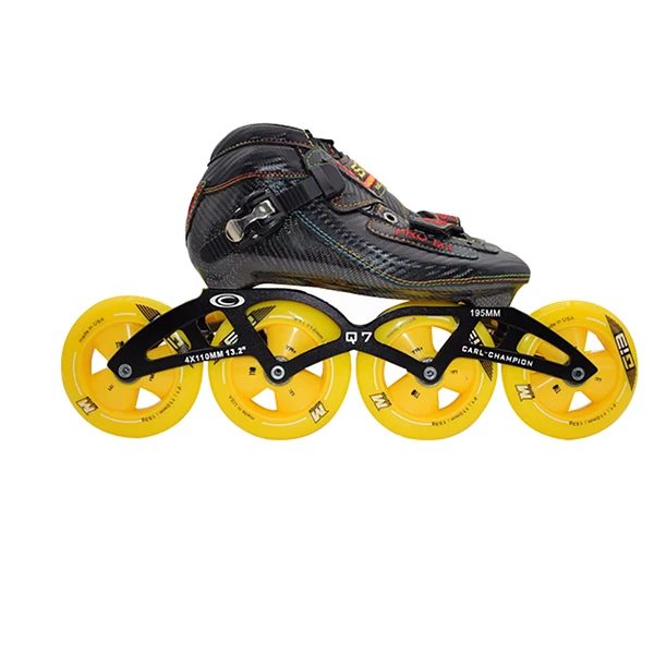 

Wholesale popular professional inline speed racing roller street skates, Black, customized color